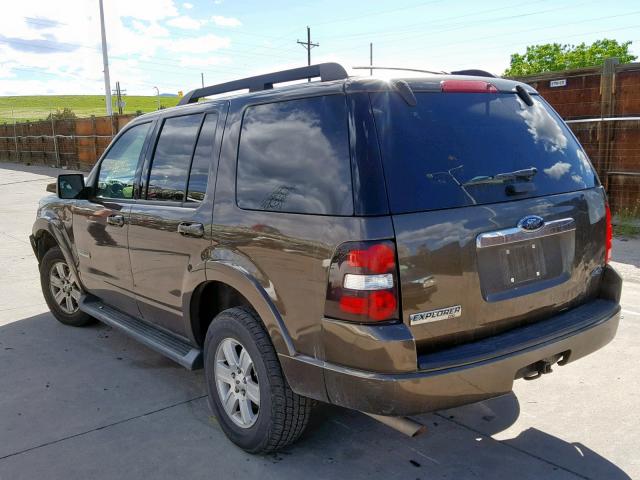 1FMEU73EX8UA42170 - 2008 FORD EXPLORER X BROWN photo 3