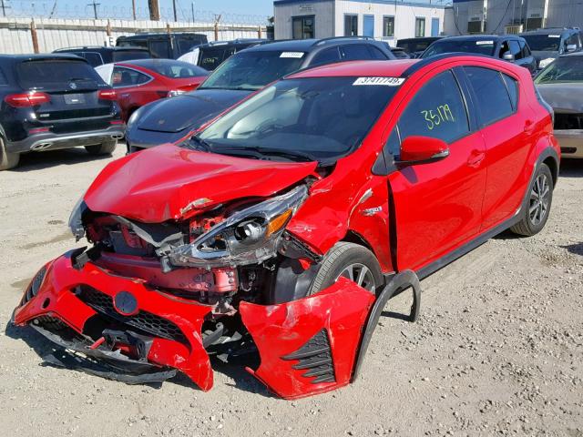 JTDKDTB33J1604837 - 2018 TOYOTA PRIUS C RED photo 2