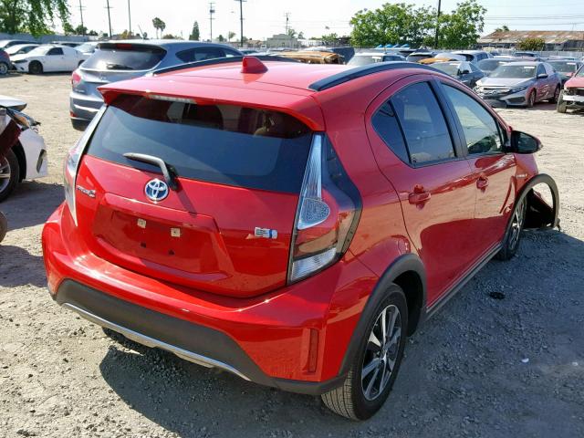 JTDKDTB33J1604837 - 2018 TOYOTA PRIUS C RED photo 4