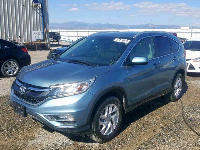 2HKRM4H76GH668001 - 2016 HONDA CR-V EXL BLUE photo 2