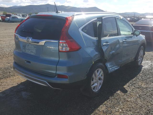 2HKRM4H76GH668001 - 2016 HONDA CR-V EXL BLUE photo 4