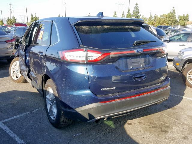 2FMPK3J96HBC27531 - 2017 FORD EDGE SEL BLUE photo 3