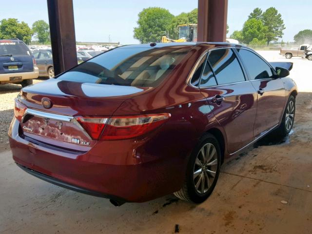 4T1BD1FK7GU195279 - 2016 TOYOTA CAMRY HYBR MAROON photo 4