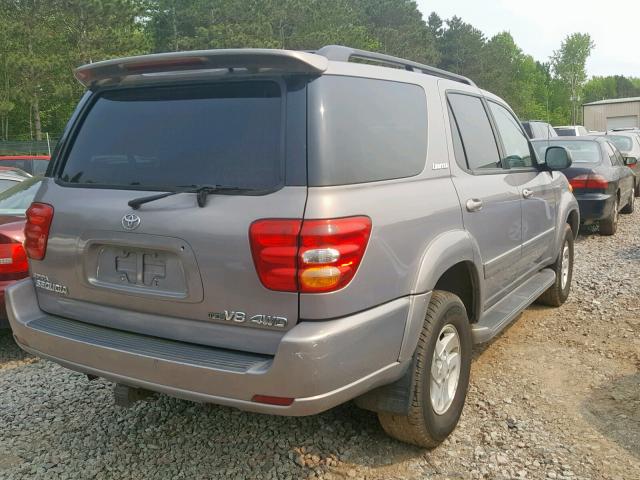 5TDBT48A12S133435 - 2002 TOYOTA SEQUOIA LI GRAY photo 4