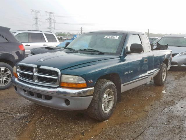 1B7GL22Y8WS598291 - 1998 DODGE DAKOTA GREEN photo 2