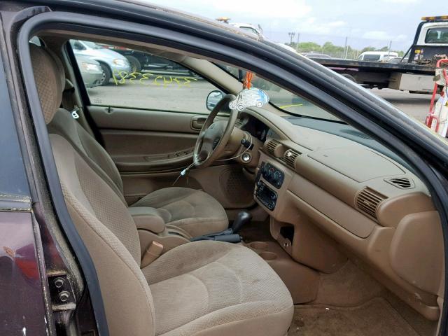 1B3EL36TX4N337298 - 2004 DODGE STRATUS SE MAROON photo 5