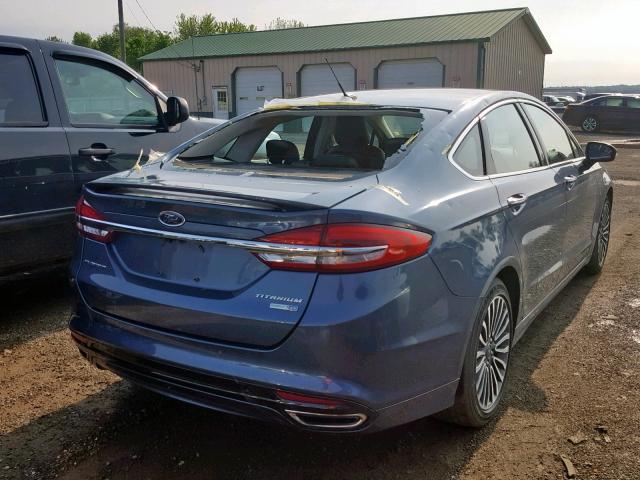 3FA6P0D90JR206800 - 2018 FORD FUSION TIT BLUE photo 4