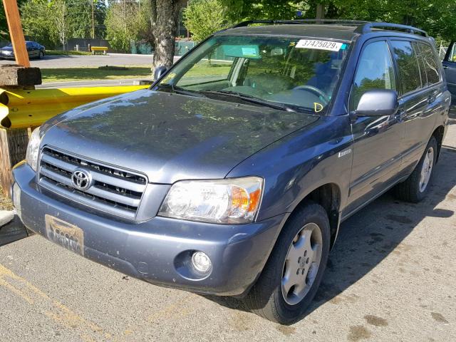 JTEEP21A350122360 - 2005 TOYOTA HIGHLANDER BLUE photo 2