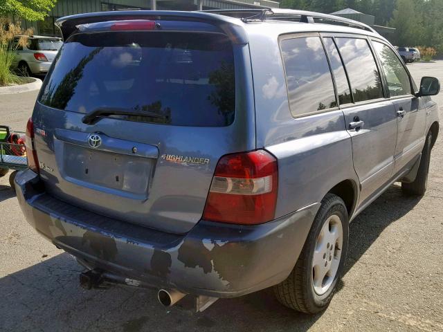 JTEEP21A350122360 - 2005 TOYOTA HIGHLANDER BLUE photo 4