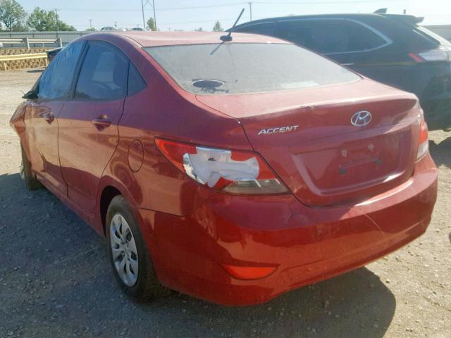 KMHCT4AE7GU059602 - 2016 HYUNDAI ACCENT SE RED photo 3