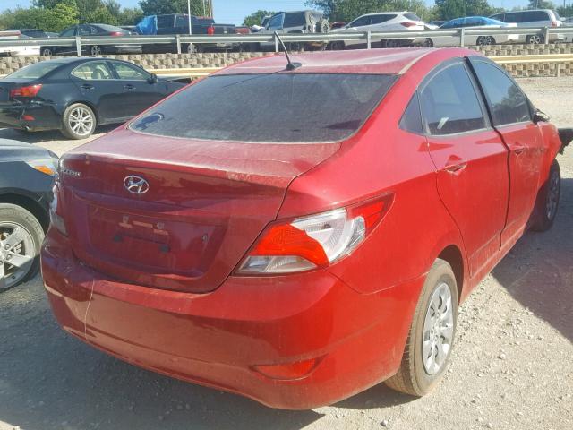 KMHCT4AE7GU059602 - 2016 HYUNDAI ACCENT SE RED photo 4