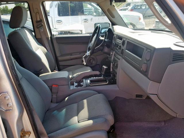 1J8HG48K47C659499 - 2007 JEEP COMMANDER SILVER photo 5