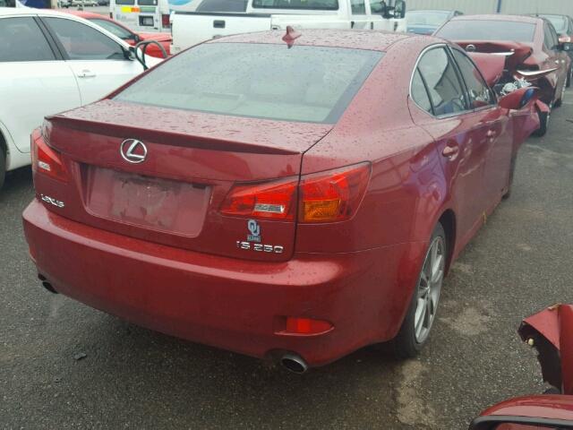 JTHBK262385076087 - 2008 LEXUS IS 250 MAROON photo 4