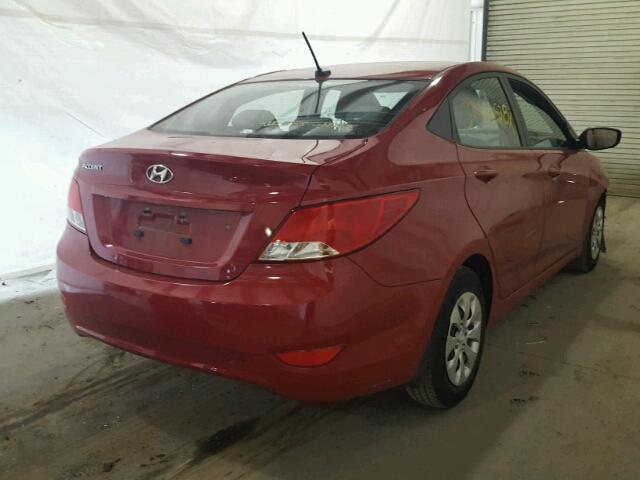 KMHCT4AE9GU162245 - 2016 HYUNDAI ACCENT SE RED photo 4