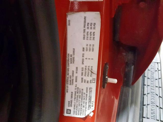 5GTDN136868111679 - 2006 HUMMER H3 RED photo 10