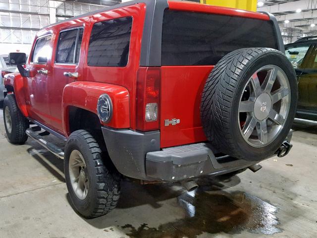 5GTDN136868111679 - 2006 HUMMER H3 RED photo 3