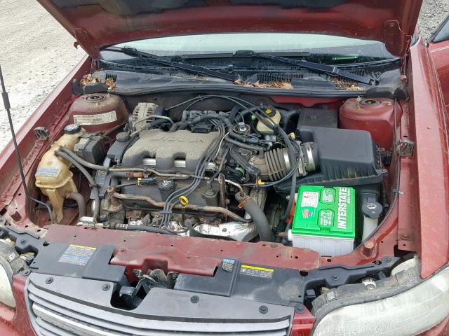 1G1ND52J52M725823 - 2002 CHEVROLET MALIBU RED photo 7