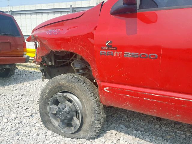 3D7KU28C84G103097 - 2004 DODGE RAM 2500 S RED photo 9