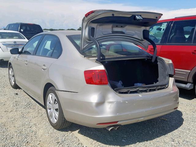 3VW2K7AJ5DM218258 - 2013 VOLKSWAGEN JETTA BASE SILVER photo 3