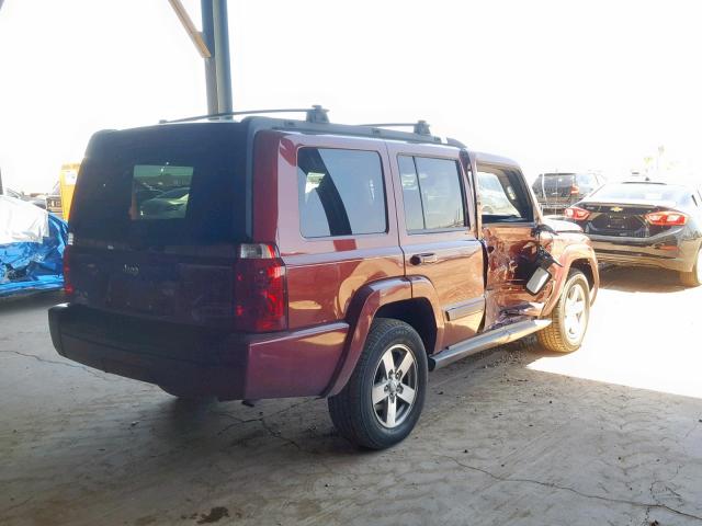 1J8HG48K87C505524 - 2007 JEEP COMMANDER წითელი ფოტო 4