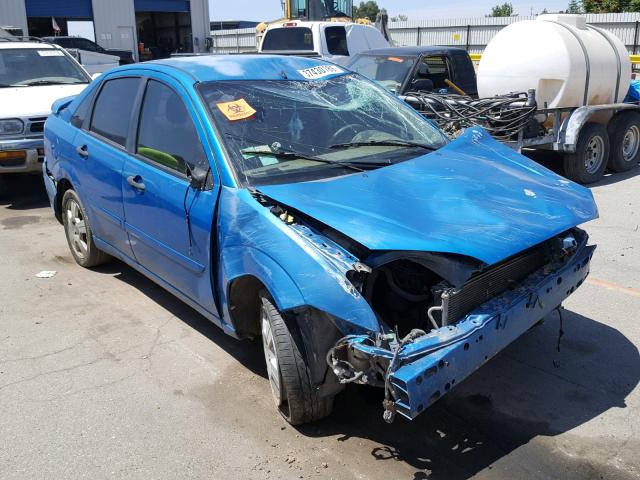 1FAHP34N57W173340 - 2007 FORD FOCUS ZX4 BLUE photo 1