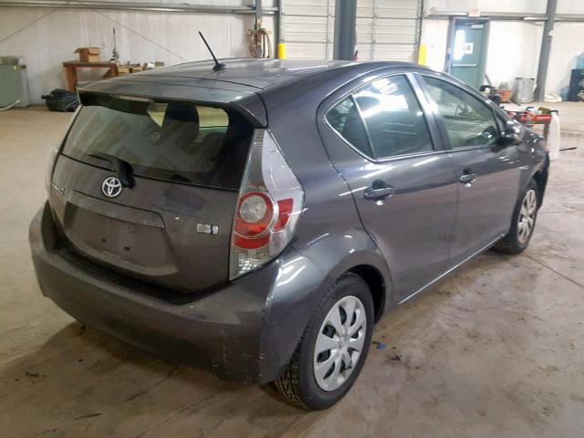 JTDKDTB35C1527617 - 2012 TOYOTA PRIUS C GRAY photo 4