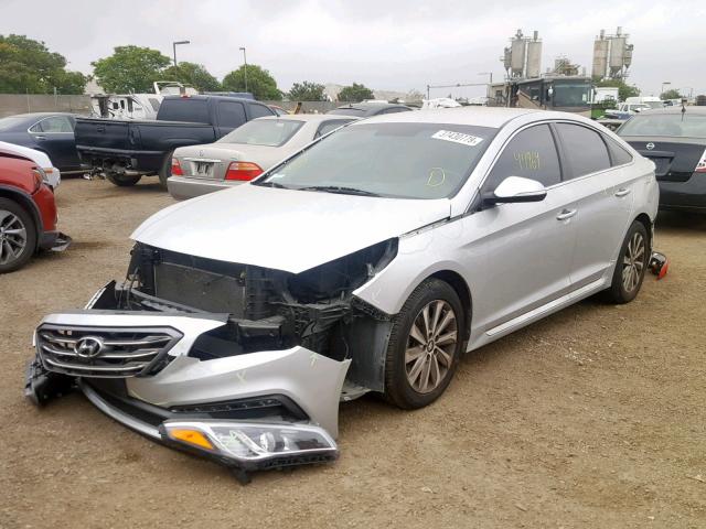 5NPE34AF7GH404904 - 2016 HYUNDAI SONATA SPO SILVER photo 2