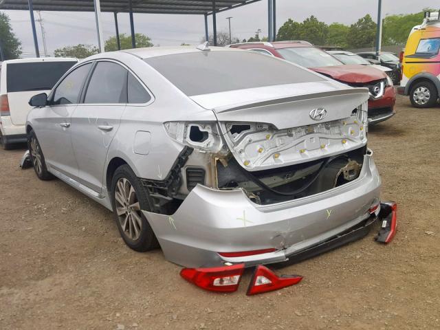 5NPE34AF7GH404904 - 2016 HYUNDAI SONATA SPO SILVER photo 3