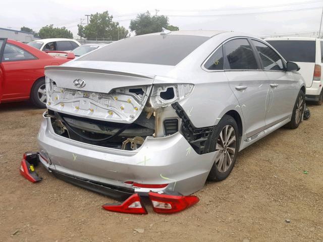 5NPE34AF7GH404904 - 2016 HYUNDAI SONATA SPO SILVER photo 4