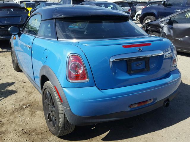 WMWSX1C57DT507481 - 2013 MINI COOPER COU BLUE photo 3