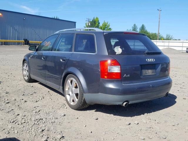 WAUVT68E82A274539 - 2002 AUDI A4 3.0 AVA GRAY photo 3