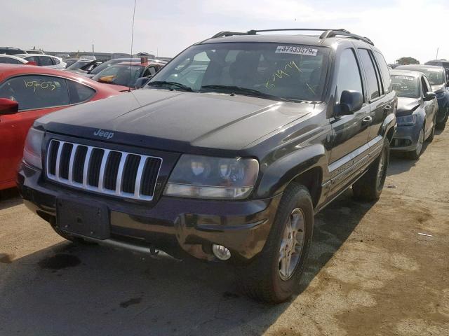 1J8GW48N24C430212 - 2004 JEEP GRAND CHER BLACK photo 2