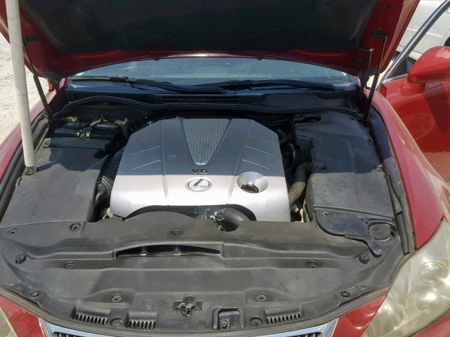 JTHBE262165000940 - 2006 LEXUS IS 350 RED photo 7