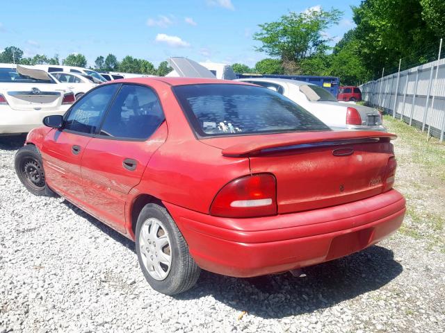 1P3ES47C2WD53781 - 1998 PLYMOUTH NEON HIGHL RED photo 3