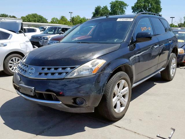 JN8AZ08W37W644512 - 2007 NISSAN MURANO SL BLACK photo 2