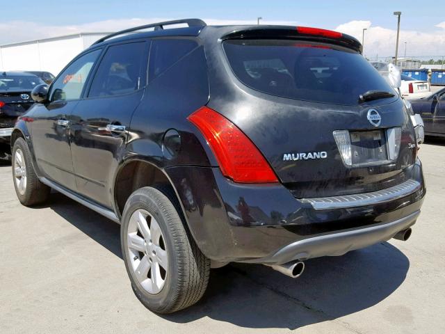 JN8AZ08W37W644512 - 2007 NISSAN MURANO SL BLACK photo 3