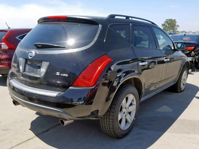 JN8AZ08W37W644512 - 2007 NISSAN MURANO SL BLACK photo 4