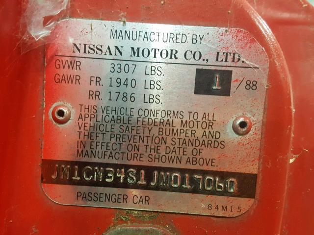 JN1CN34S1JM017060 - 1988 NISSAN PULSAR NX RED photo 10