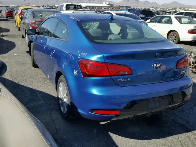 KNAFX6A84E5173167 - 2014 KIA FORTE EX BLUE photo 3