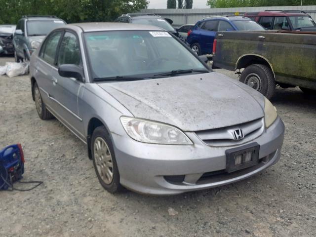 2HGES15545H543589 - 2005 HONDA CIVIC LX SILVER photo 1