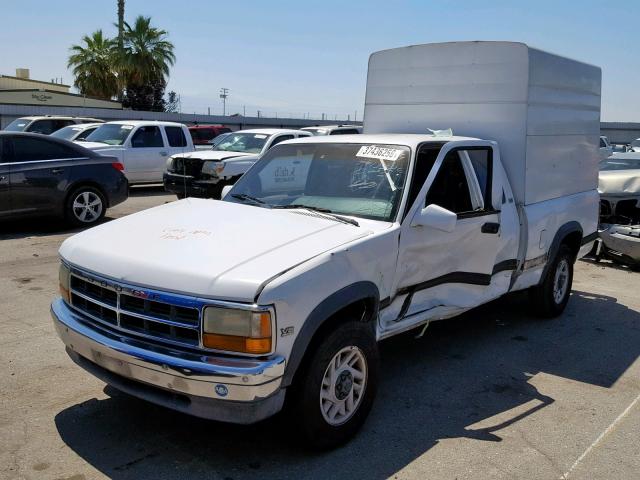 1B7GL23Y1NS508685 - 1992 DODGE DAKOTA WHITE photo 2