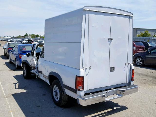 1B7GL23Y1NS508685 - 1992 DODGE DAKOTA WHITE photo 3