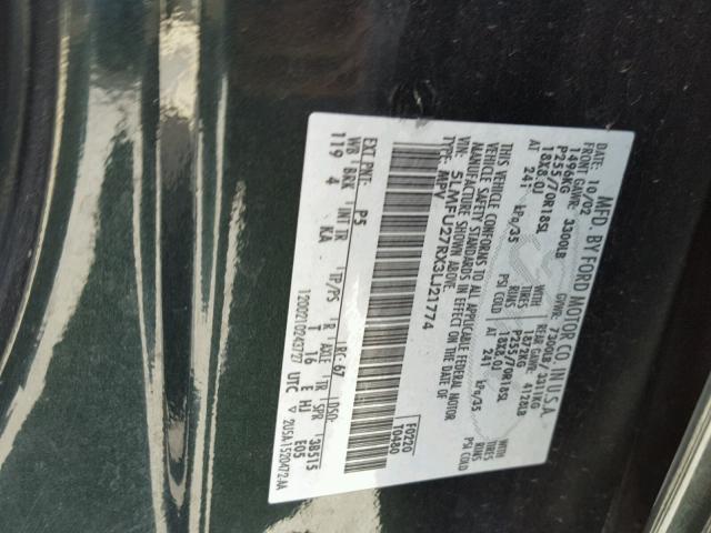 5LMFU27RX3LJ21774 - 2003 LINCOLN NAVIGATOR Жасыл фото 10