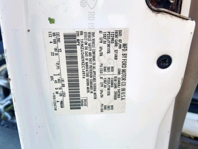 1FMZU34E9XZC14974 - 1999 FORD EXPLORER WHITE photo 10