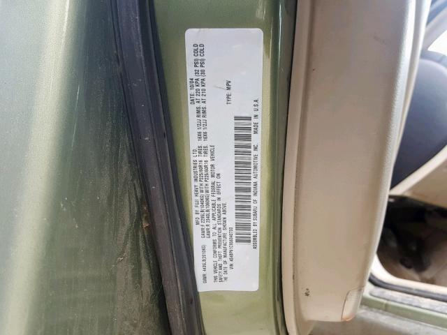 4S4BP61C956340733 - 2005 SUBARU LEGACY OUT GREEN photo 10