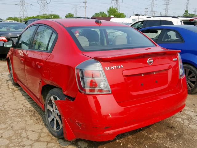 3N1AB6AP8CL651240 - 2012 NISSAN SENTRA 2.0 RED photo 3