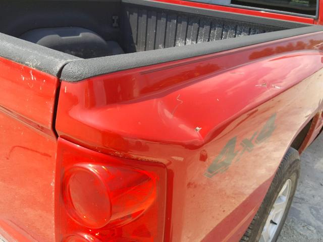 1D7HW48K87S129350 - 2007 DODGE DAKOTA QUA RED photo 9