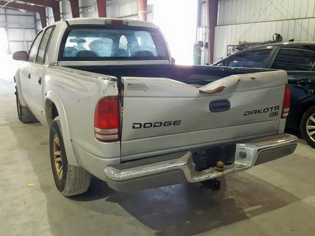 1D7HL48X63S300482 - 2003 DODGE DAKOTA QUA SILVER photo 3