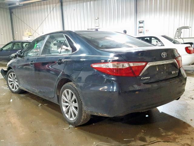 4T1BD1FK1GU187856 - 2016 TOYOTA CAMRY HYBR BLUE photo 3