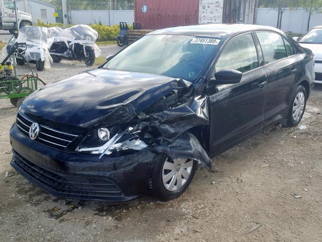 3VW2K7AJ9FM403755 - 2015 VOLKSWAGEN JETTA BASE BLACK photo 2